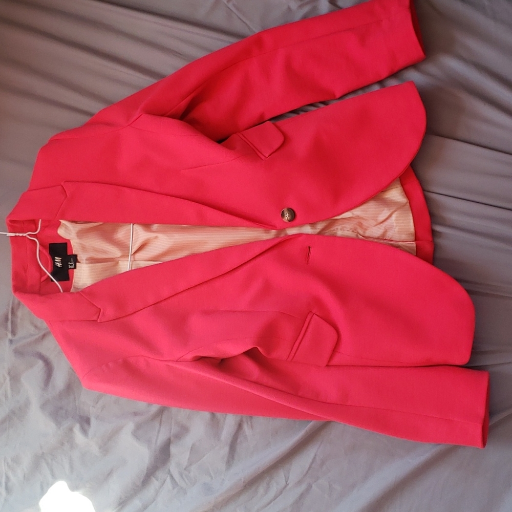 H&M hot pink sing button blazer US size 8